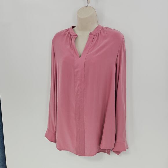 J‎ Jill 100% Silk Top Womens SZ M Petal Pink Boho Beachy Coastal Quiet Luxury - Picture 3 of 6
